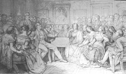 Dibujo de Moritz von Schwind, 1868 (Schubert al piano)