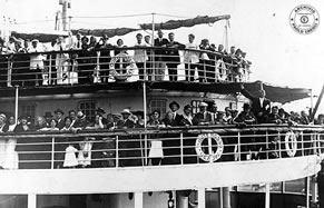 Emigrantes italianos del barco Génova